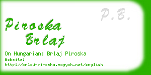 piroska brlaj business card